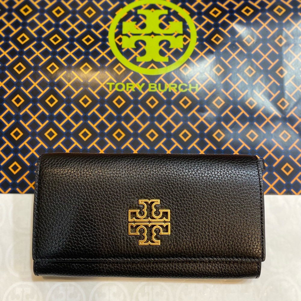 NWT! Tory Burch Britten Flap Envelope Wallet Black
